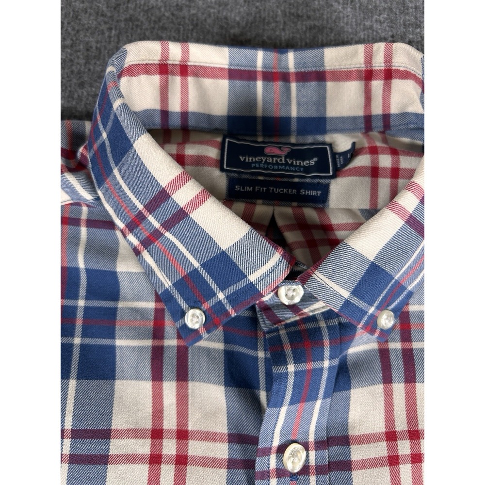 Vineyard Vines Slim Fit Tucker Shirt Men L Multi Button Down Performance Stretch - Picture 2 of 6